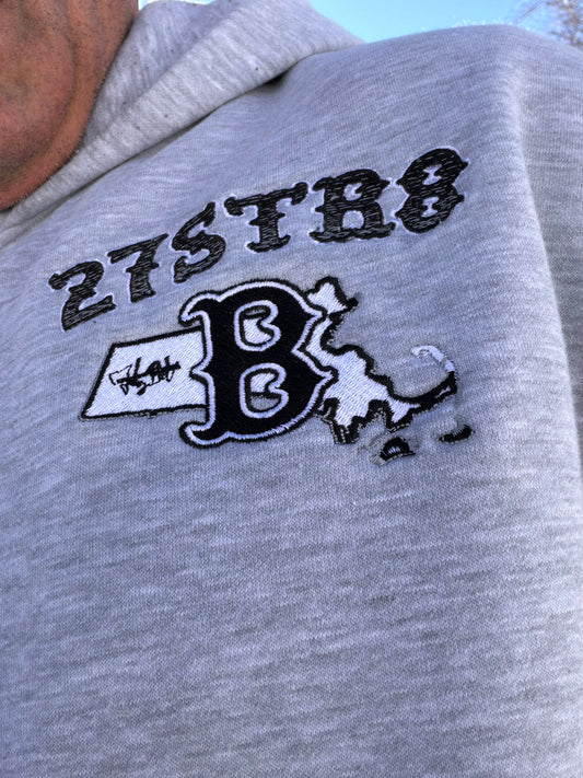 Gray embroidered heavy duty, thick hoodies