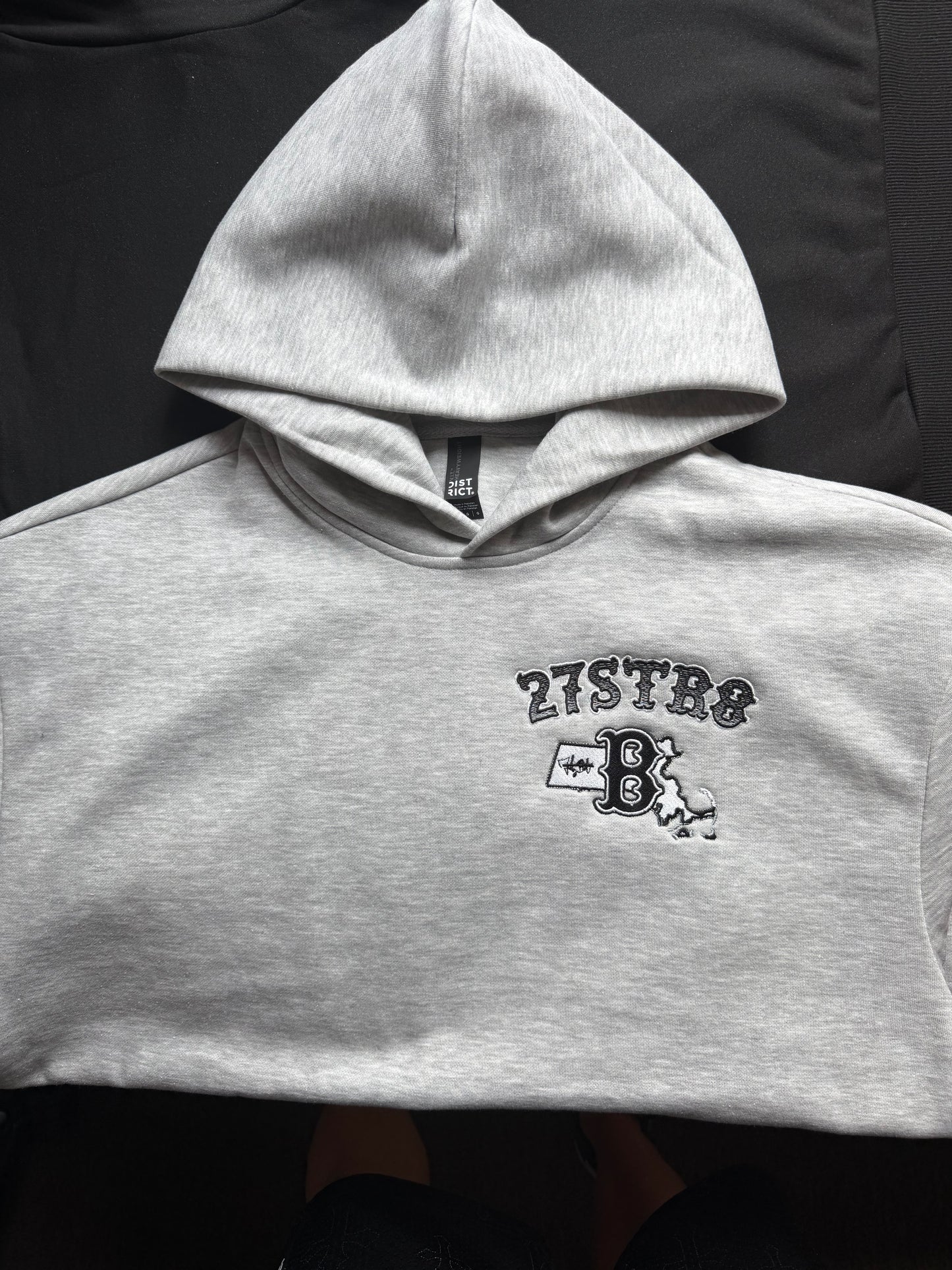 Gray embroidered heavy duty, thick hoodies