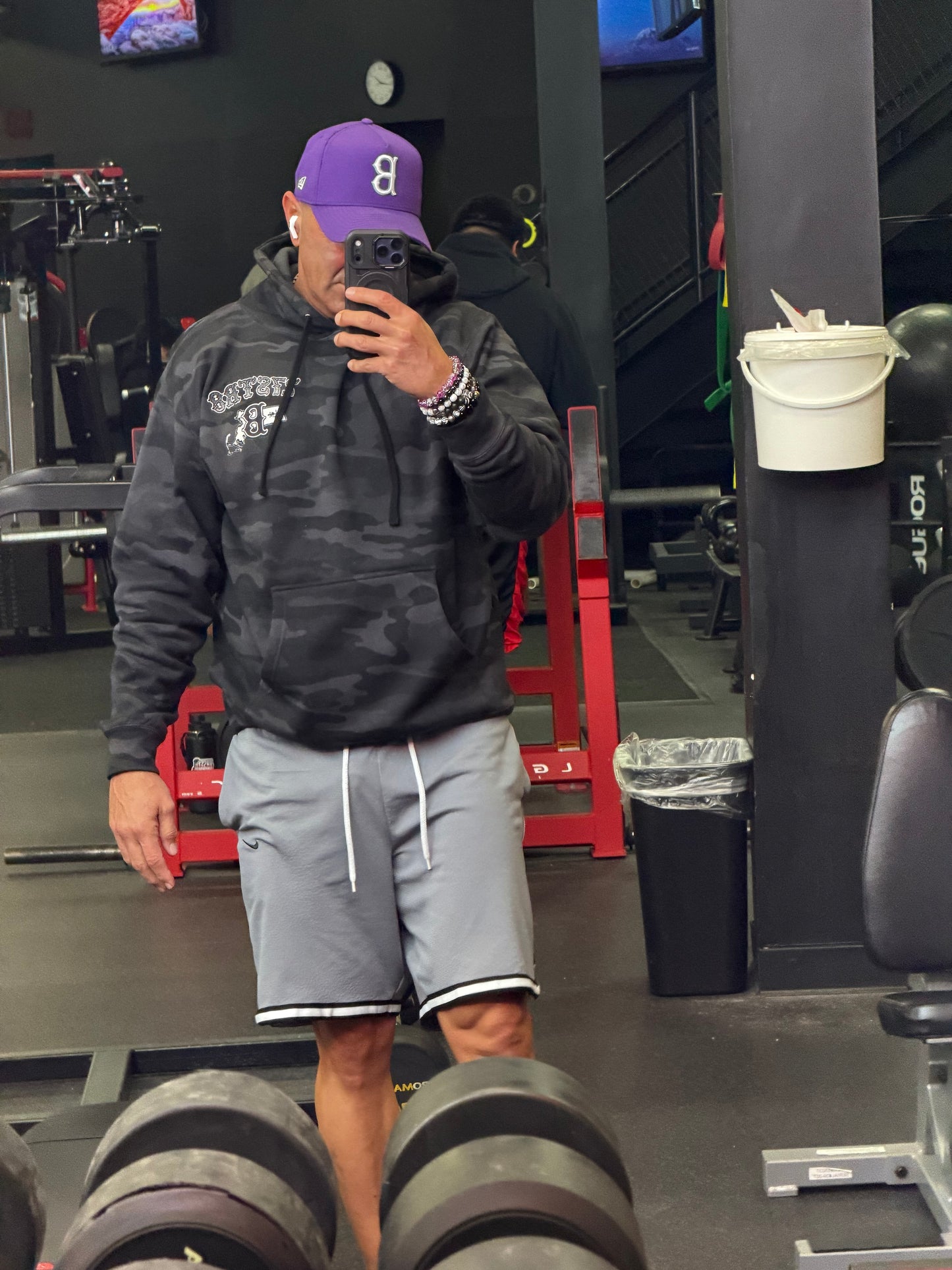 Full zip-up black camo embroidered