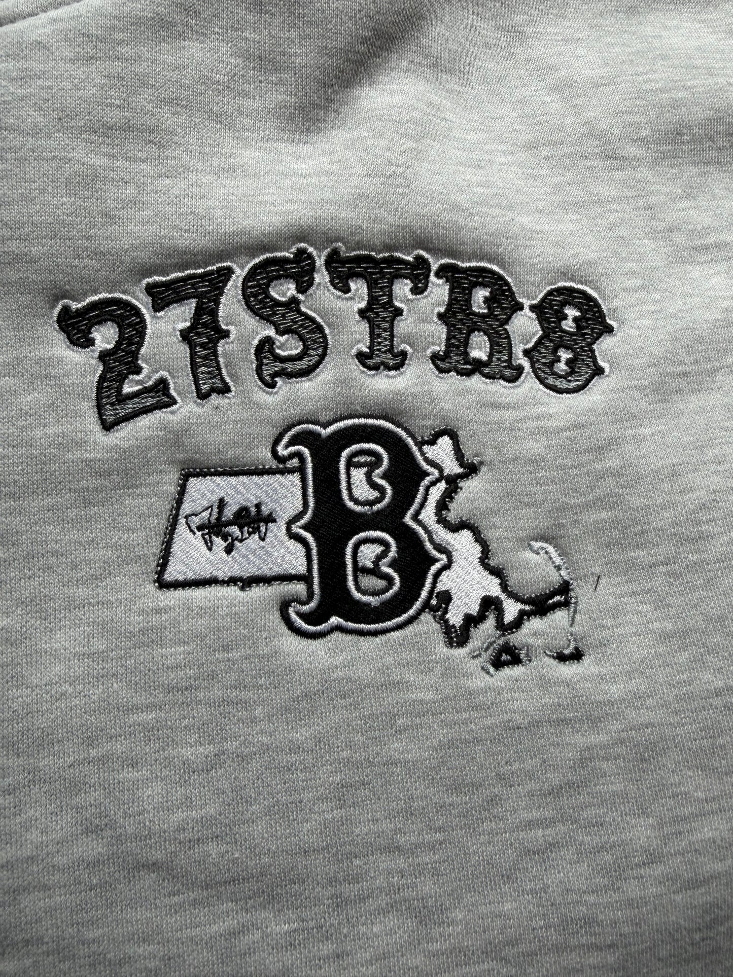Gray embroidered heavy duty, thick hoodies
