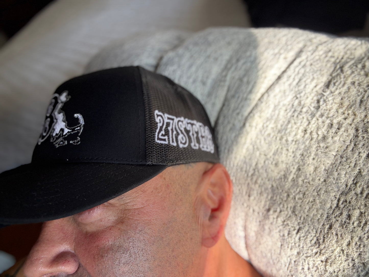 New 27str8 Design. ALL BLACK BALL CAP