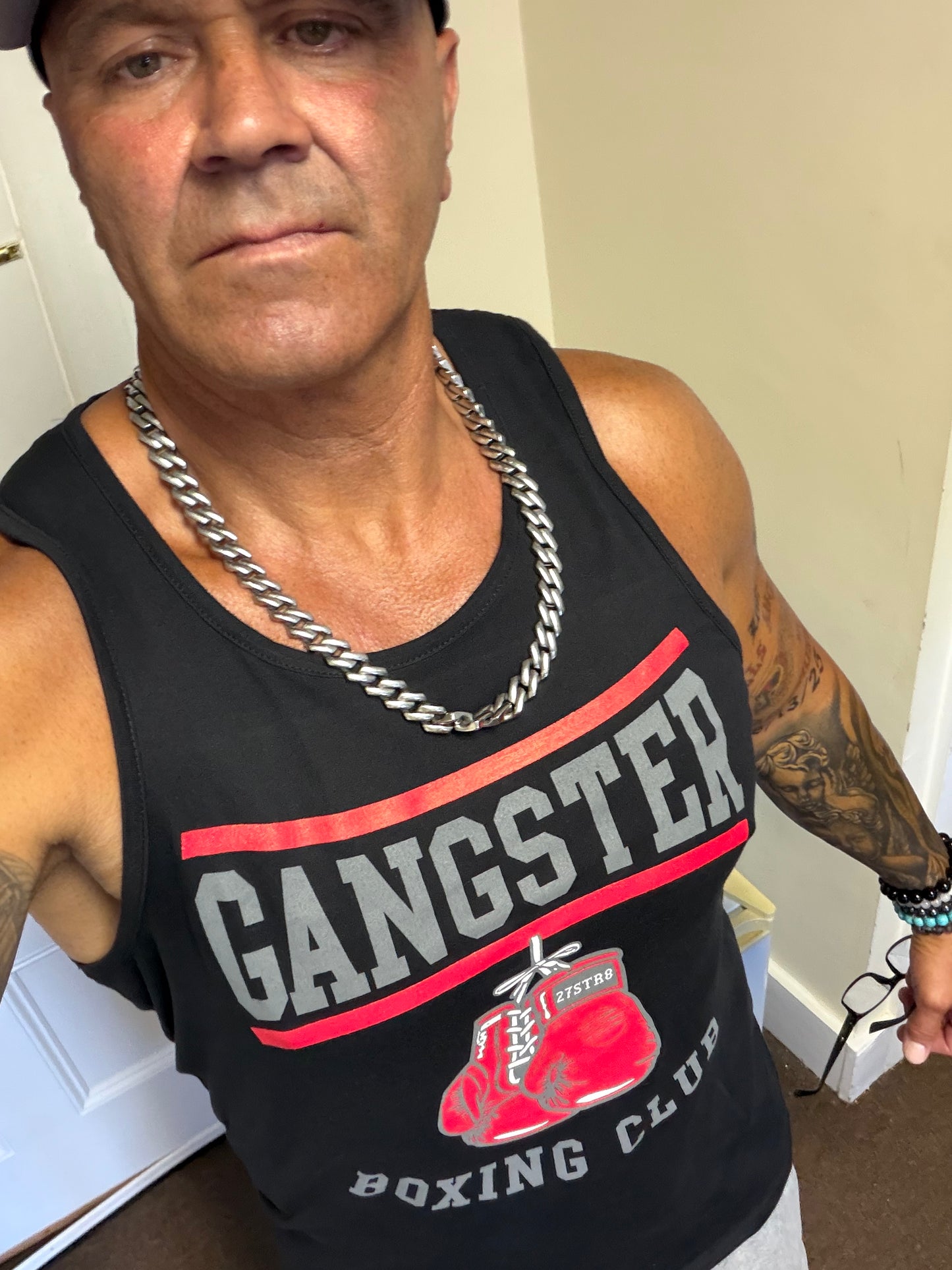 Black Gangster Boxing Tank Tops
