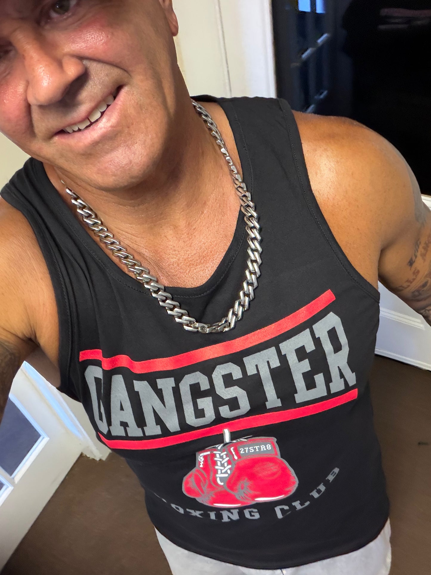 Black Gangster Boxing Tank Tops