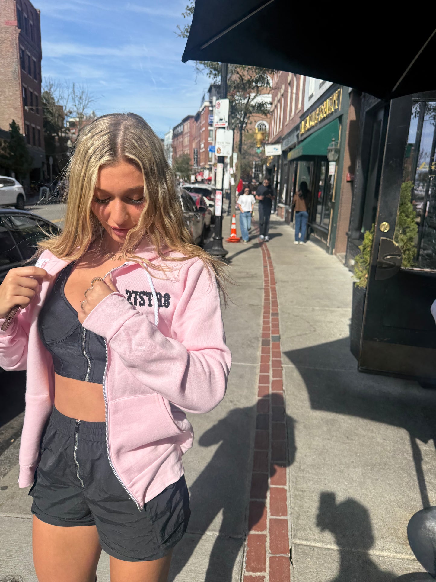 Pink embroidered Women’s Hoodie