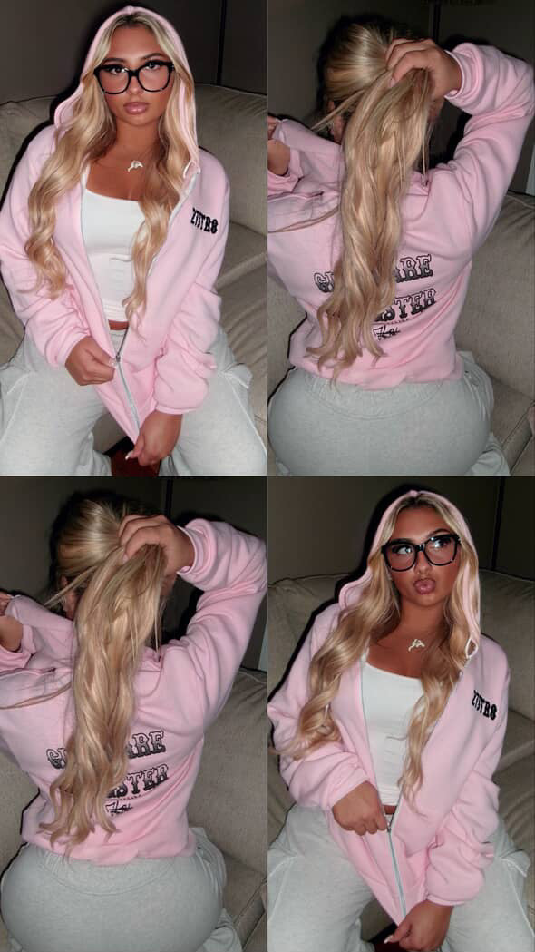 Pink embroidered Women’s Hoodie