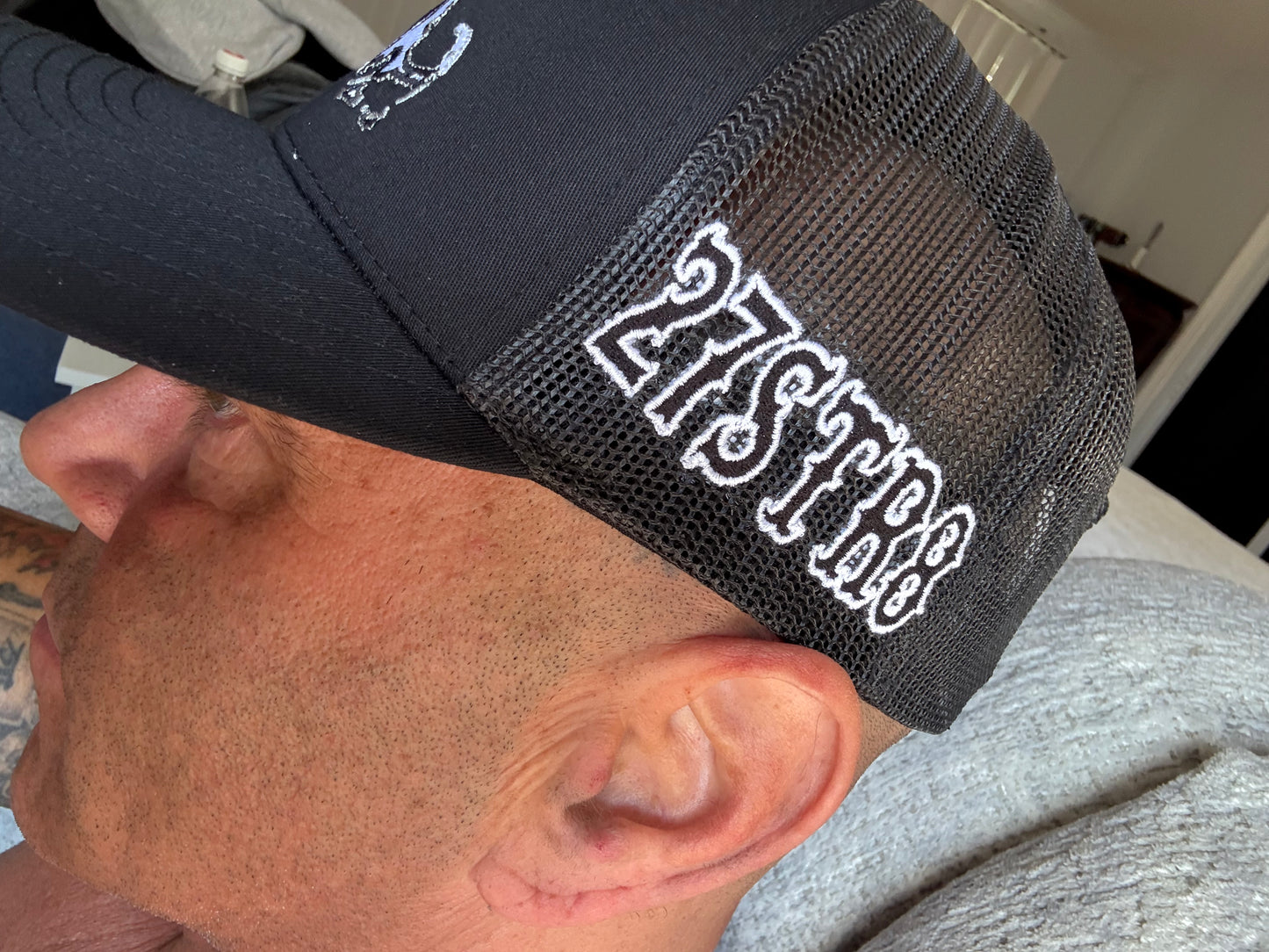 New 27str8 Design. ALL BLACK BALL CAP