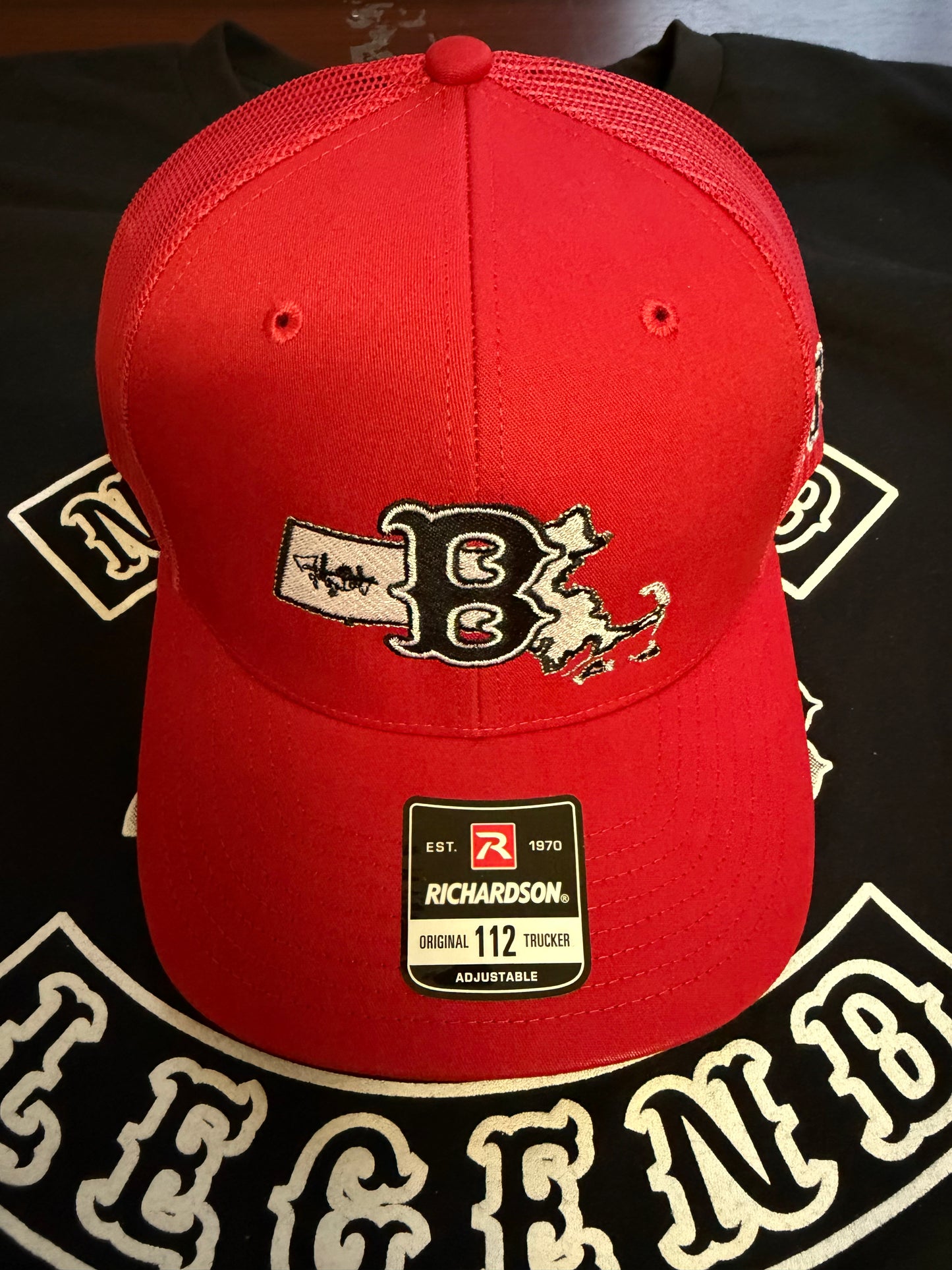 New 27str8 Design. ALL RED BALL CAP