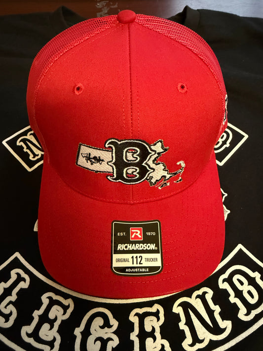 New 27str8 Design. ALL RED BALL CAP