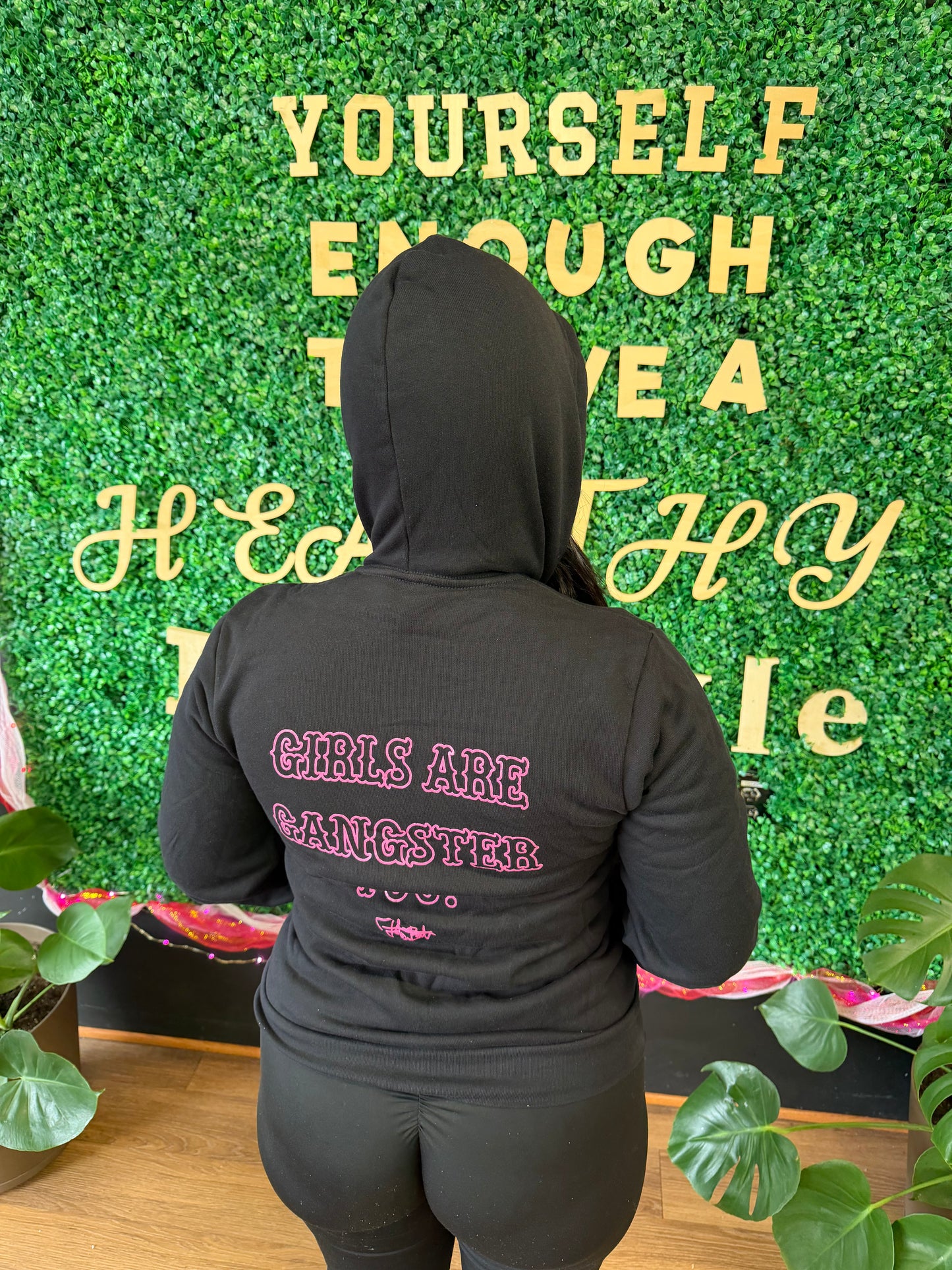 Black embroidered Women’s Hoodie